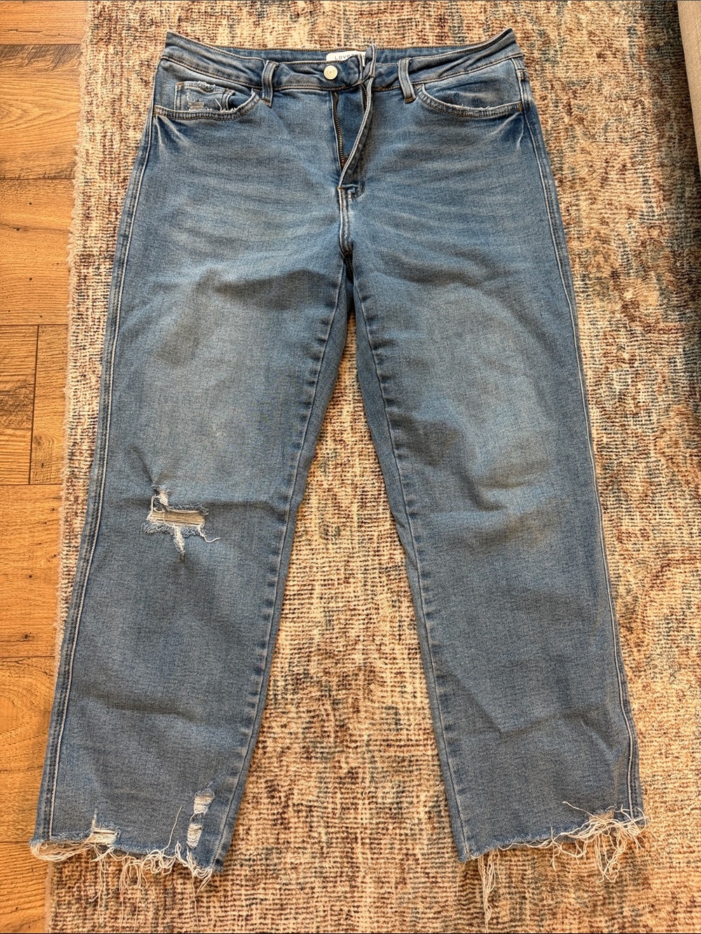 Ankle Cropped Distressed Women's Jeans